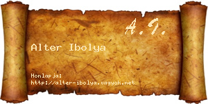 Alter Ibolya névjegykártya